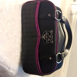 Sourpuss ‍ black & purple Jinx Tessa Retro Purse With Black Cat